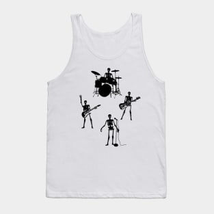 Skeleton Band - Music Tee (Guitar, Bass, Drums, Vocals) Gifts For Musicians Tank Top